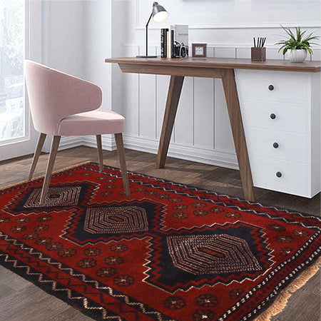 Red Color Baluchi Carpet 2' 9" x 4' 4" (ft) - No. G27742