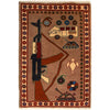 Hand Knotted War Rug 2' 1" x 2' 11" (ft) - No. G27880