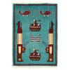 Blue Color War Rug 2' 1" x 2' 11" (ft) - No. G29011