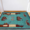 Blue Color War Rug 2' 1" x 2' 11" (ft) - No. G29011