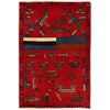 Red War Rug 2' 8" x 3' 11" (ft) - No. G29012