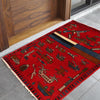 Red War Rug 2' 8" x 3' 11" (ft) - No. G29012