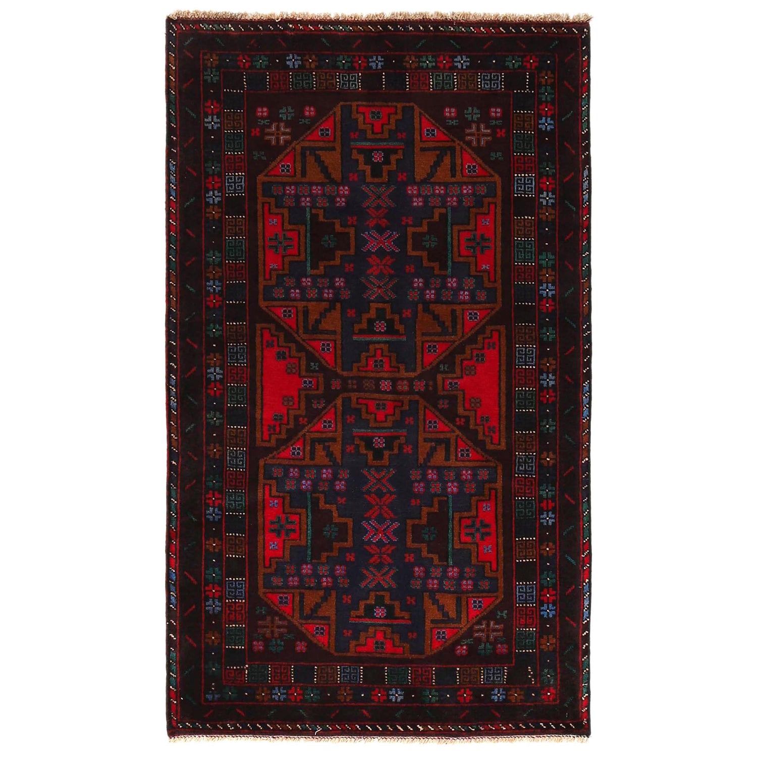 Tribal Baloch Rug 3' 1" x 5' 1" (ft) - No. G29025