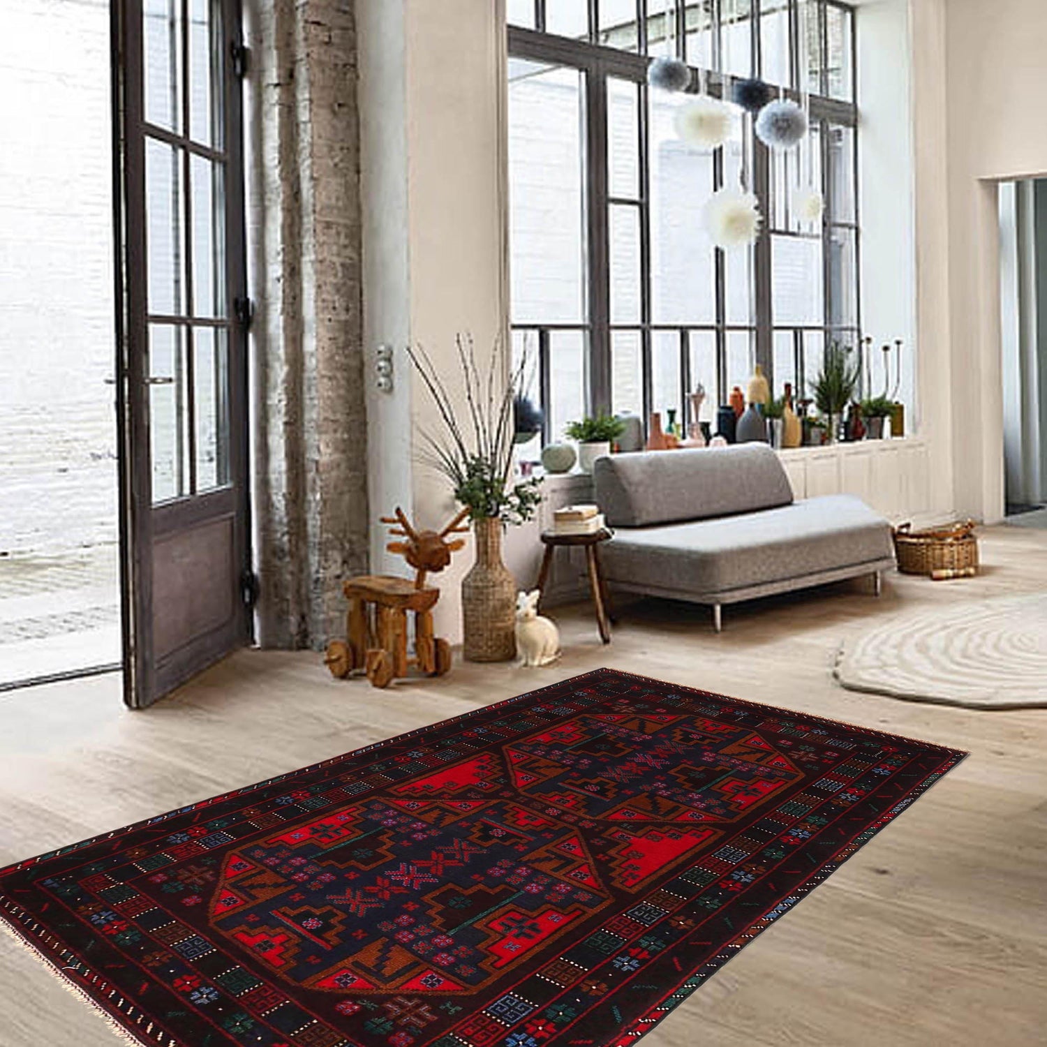 Tribal Baloch Rug 3' 1" x 5' 1" (ft) - No. G29025