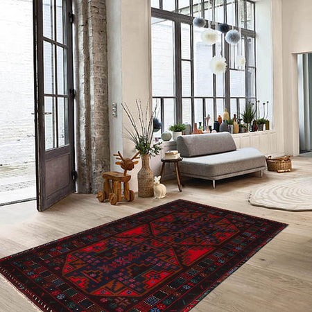 Tribal Baloch Rug 3' 1" x 5' 1" (ft) - No. G29025