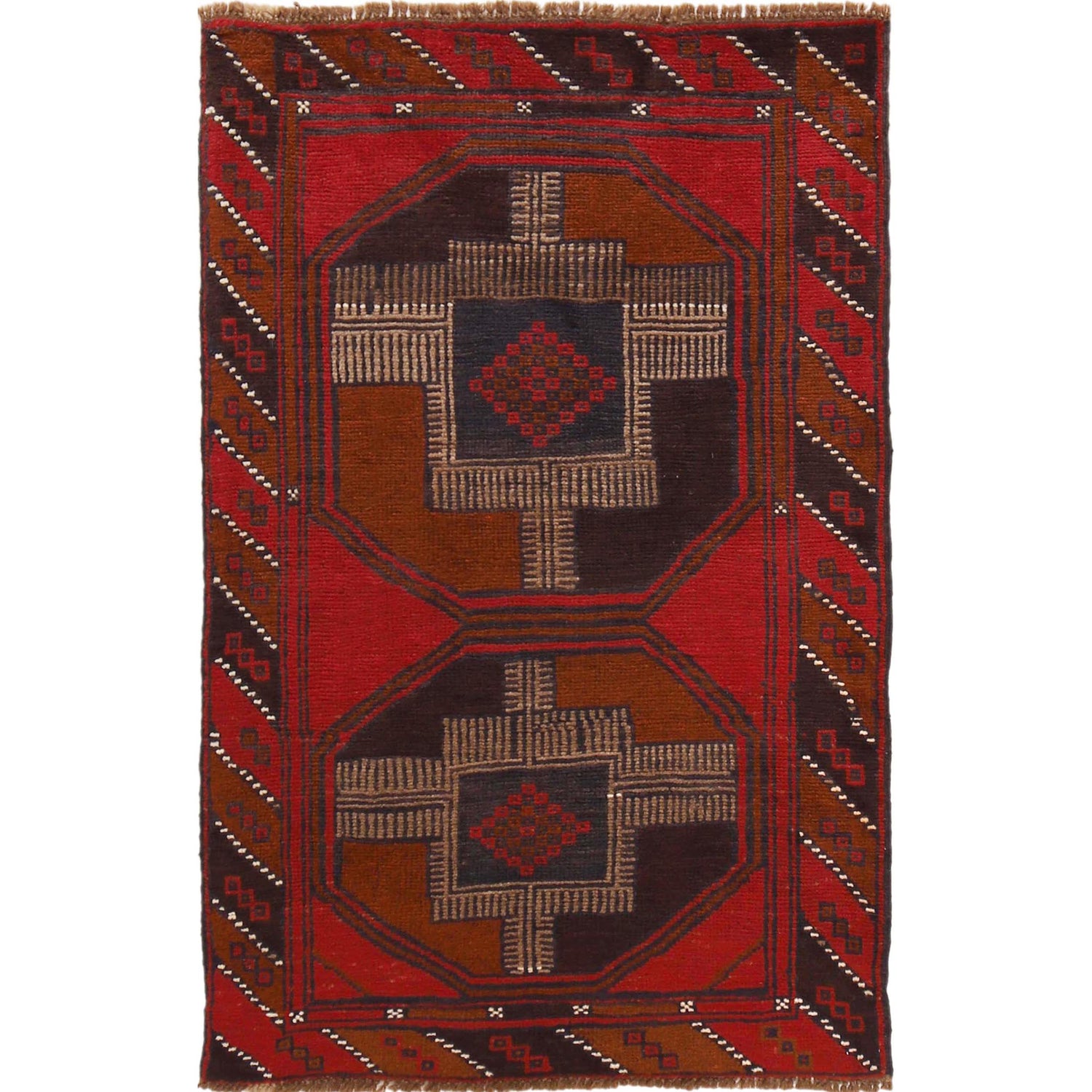 Handmade Baluchi Carpet 2' 11"x 4' 7" (ft) - No. G29075