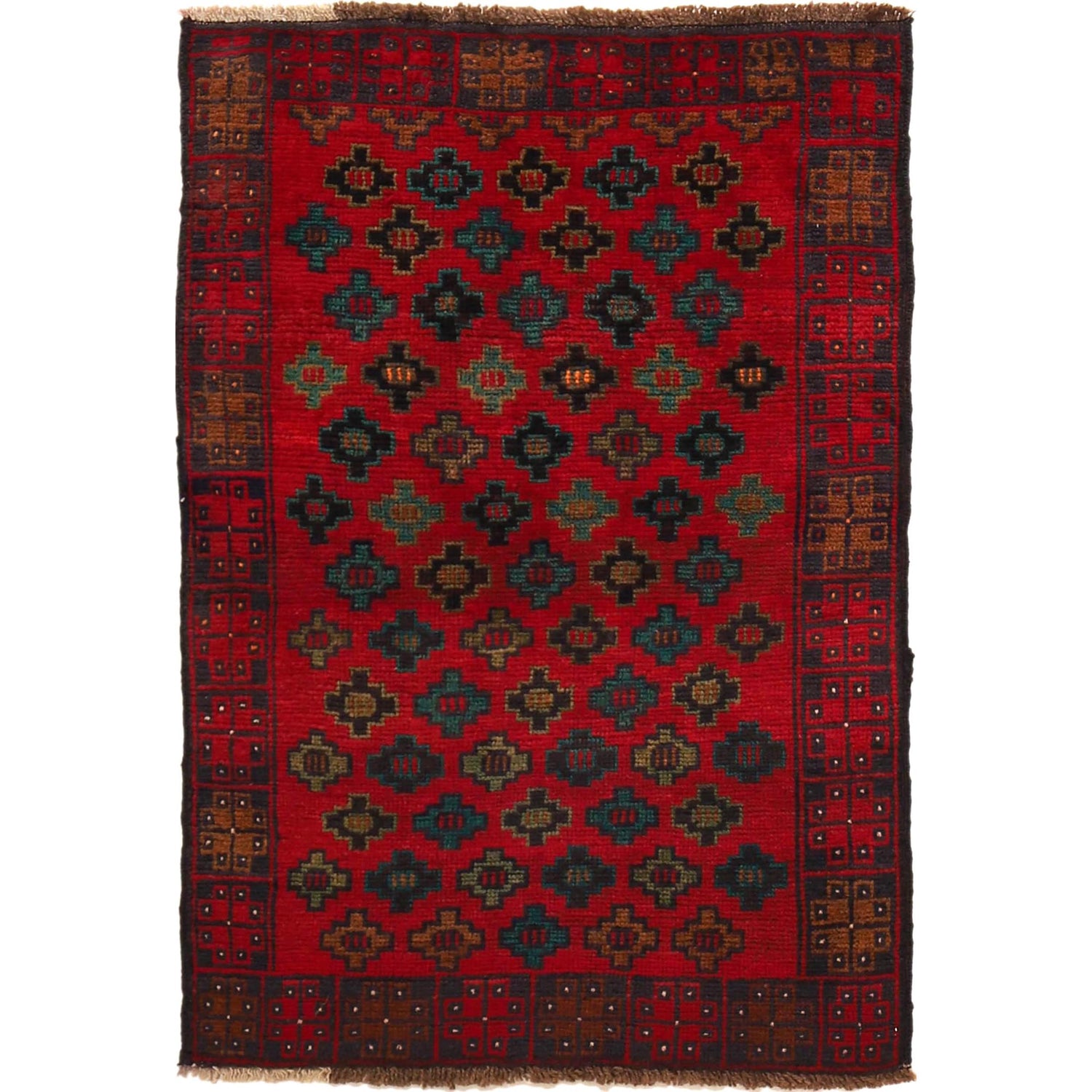 Red Baluchi Carpet 2' 8"x 3' 11" (ft) - No. G29087