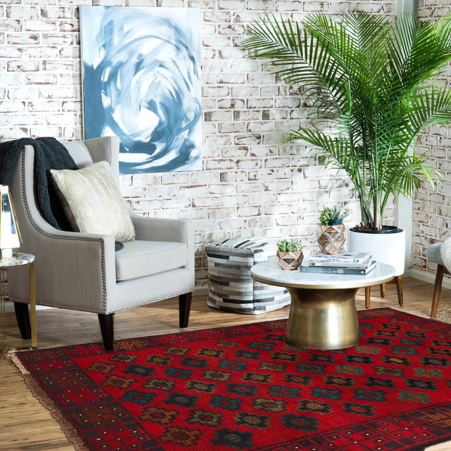 Red Baluchi Carpet 2' 8"x 3' 11" (ft) - No. G29087