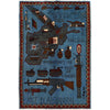 Blue Color War Rug 2' 10" x 4' 3" (ft) - No. G29155