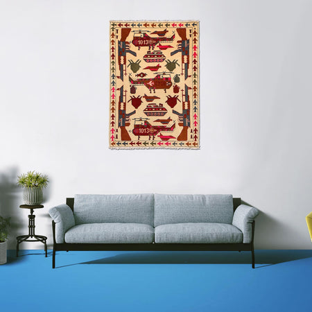 Ivory Color War Rug 2' 9" x 3' 11" (ft) - No. G29156