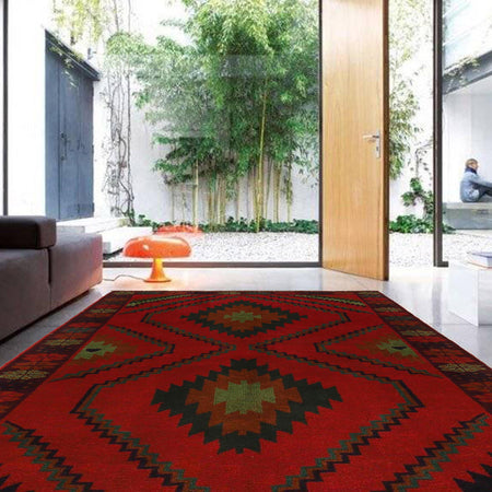 Red Color Baluchi Carpet 4' 2" x 6' 8" (ft) - No. G29162
