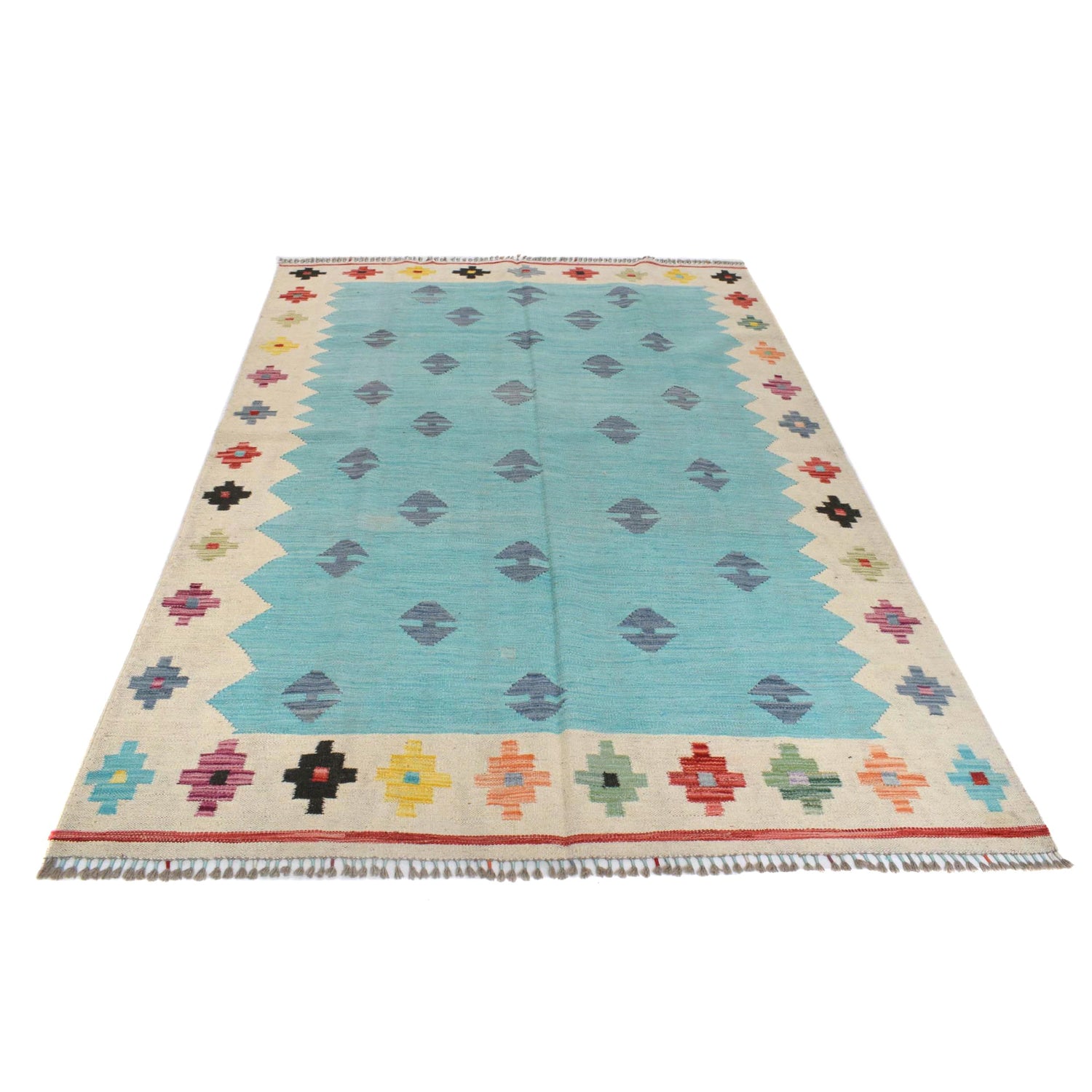 Handmade Vegetable Kilim 5' 7" x 8' 4" (ft) - No. G29673