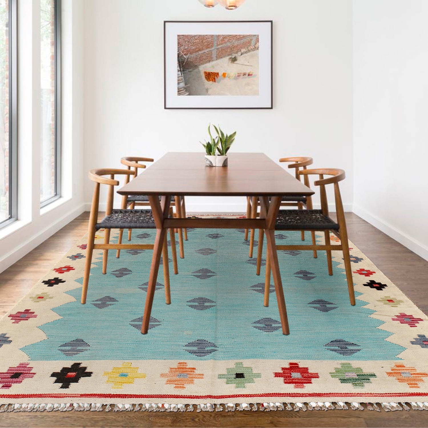 Handmade Vegetable Kilim 5' 7" x 8' 4" (ft) - No. G29673