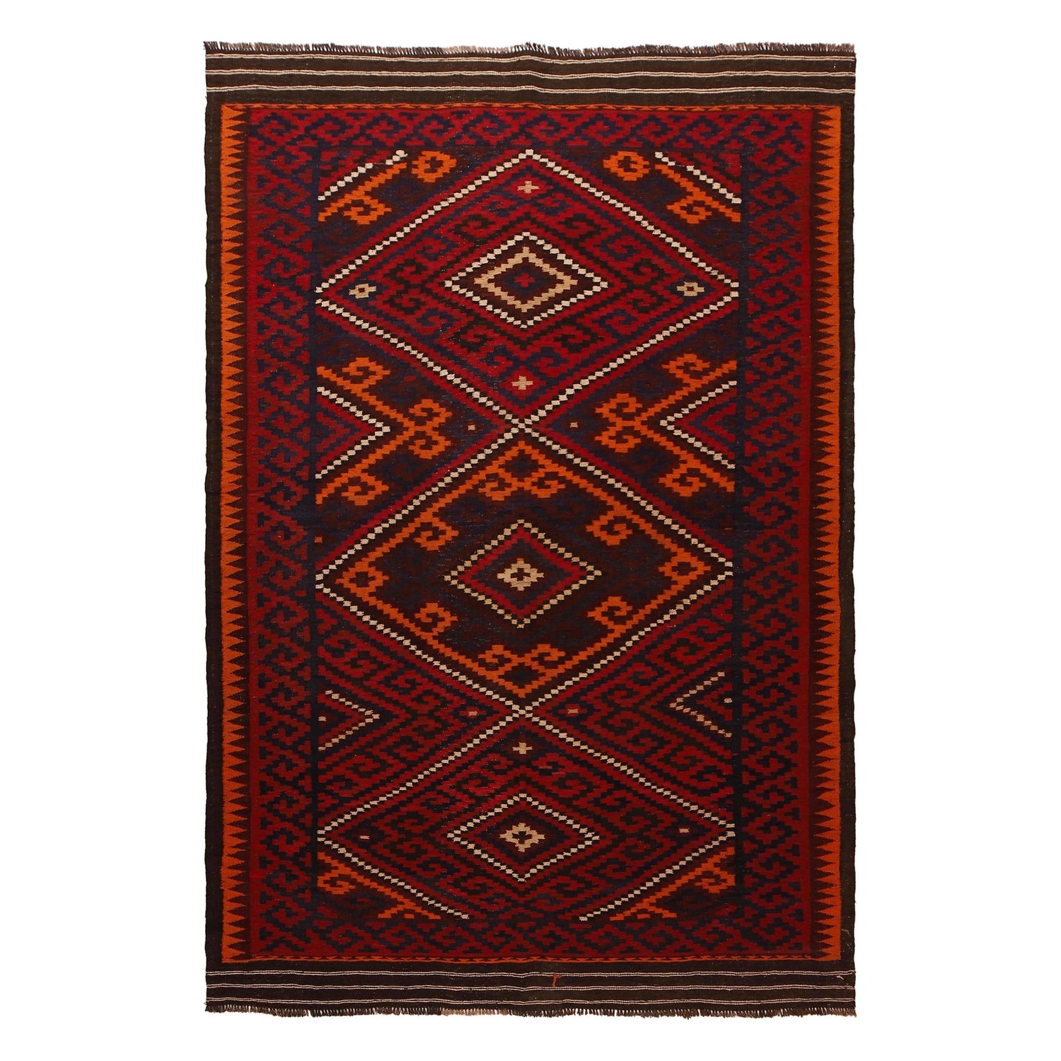 Handmade Multi Kilim 6' 0" x 9' 3" (ft) - No. G31300