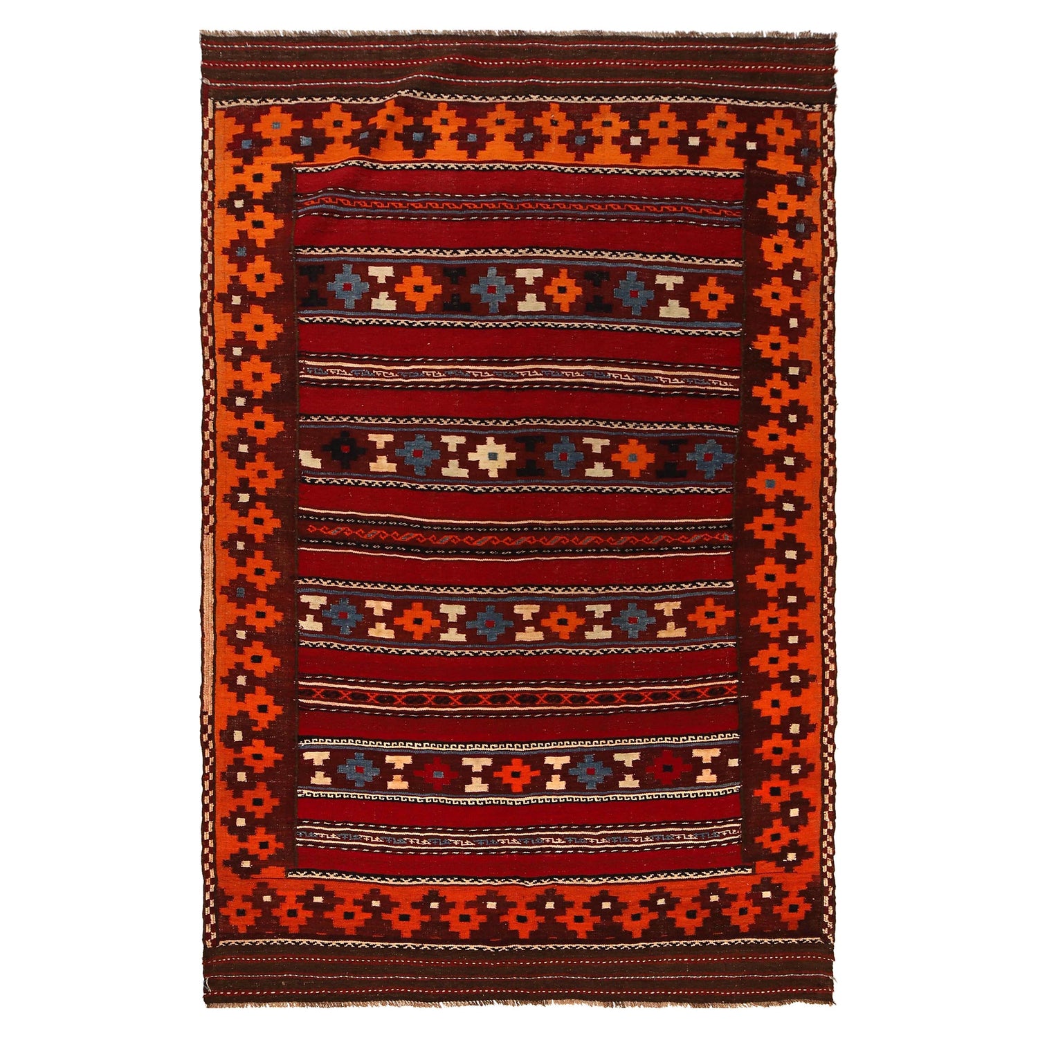 Hand Knotted Multi Kilim 5' 9" x 9' 0" (ft) - No. G31301