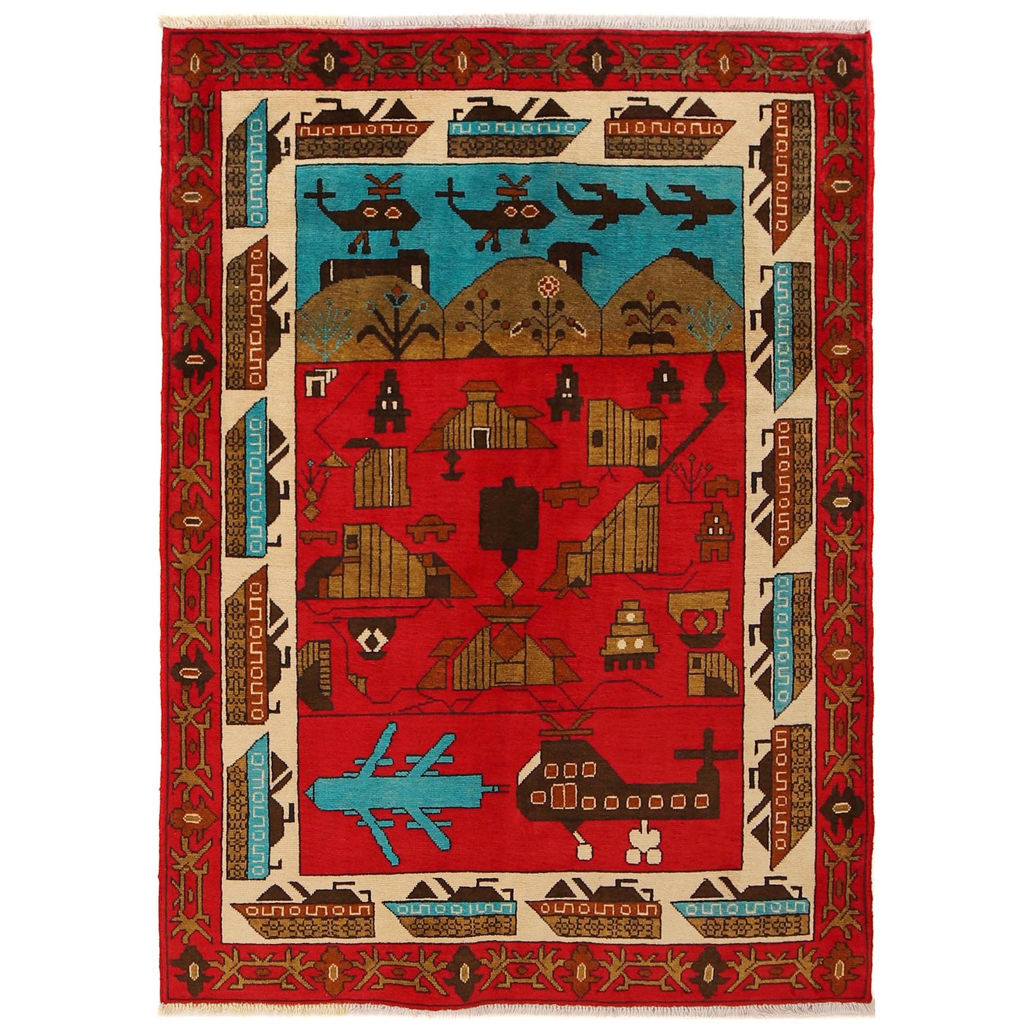 War Rug 4' 0" x 5' 9" (ft) - No. G31620