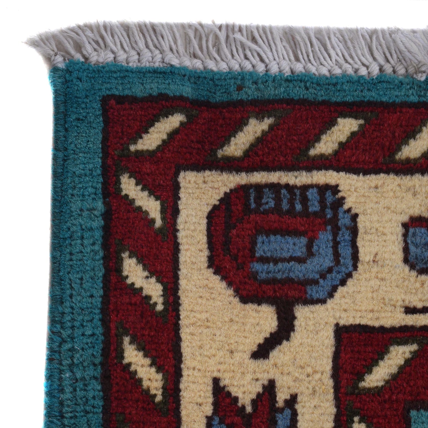 Blue Color War Rug 4' 2" x 5' 11" (ft) - No. G31621