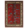 Red Color War Rug 3' 4 x 4' 9 (ft) - No. G31623