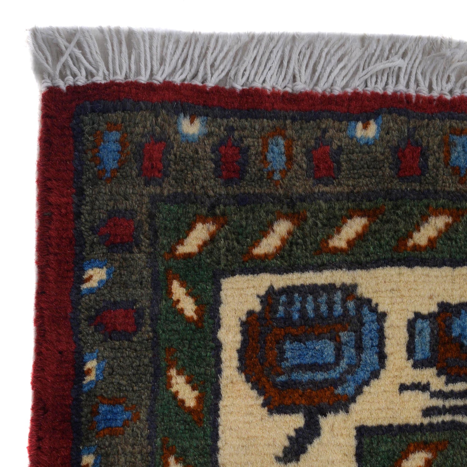 Red Color War Rug 3' 4 x 4' 9 (ft) - No. G31623