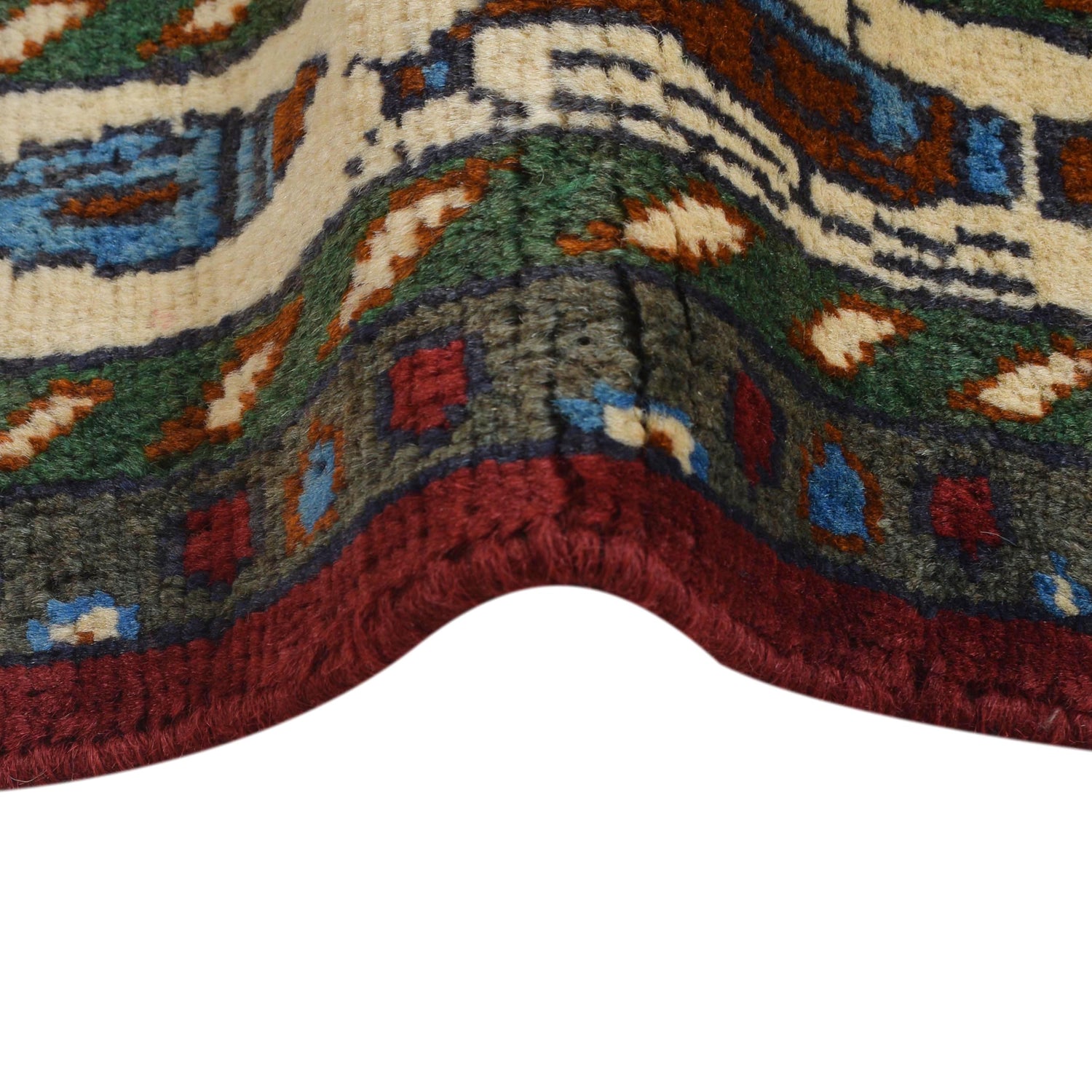 Red Color War Rug 3' 4 x 4' 9 (ft) - No. G31623