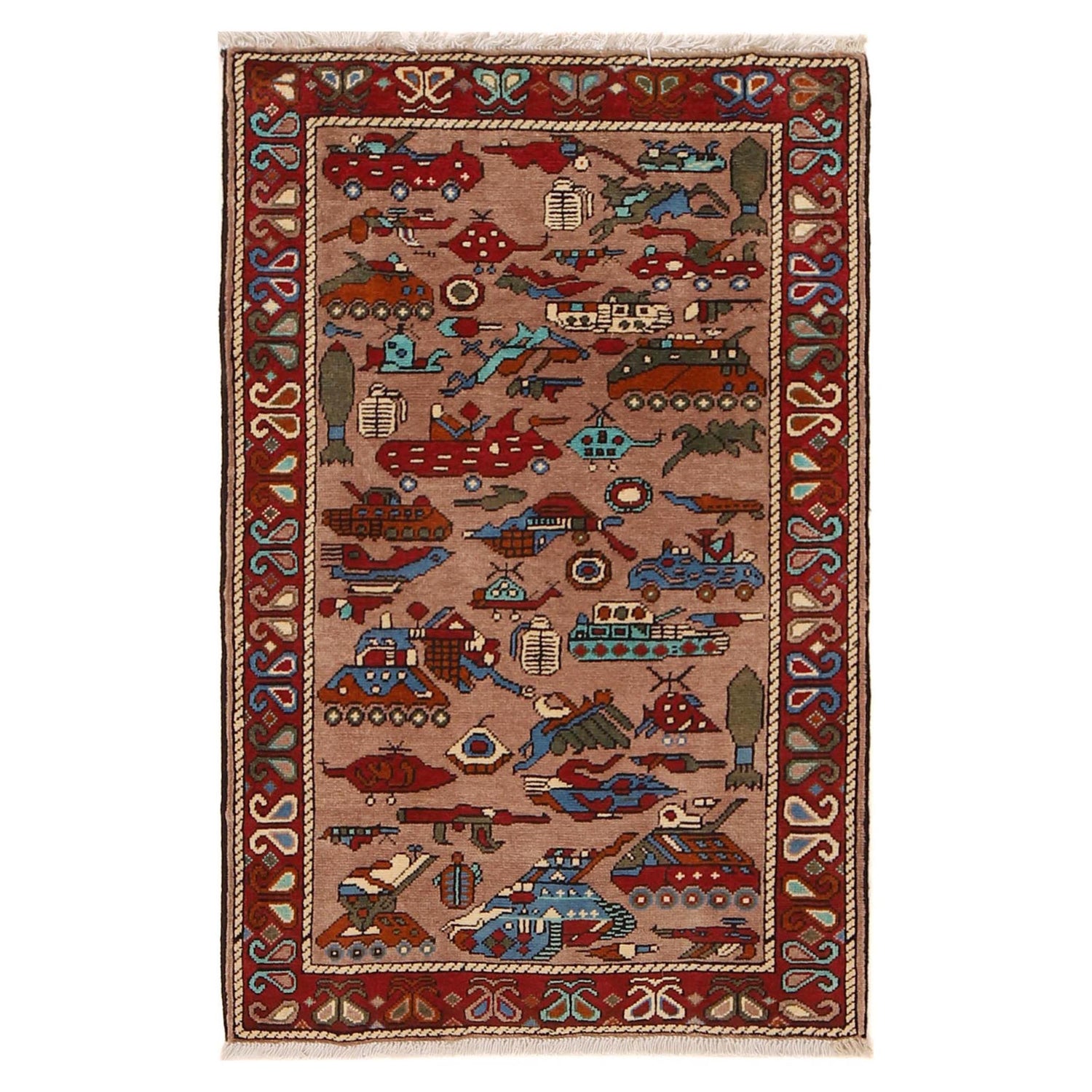 Handmade War Rug 2' 7" x 3' 11" (ft) - No. G31624