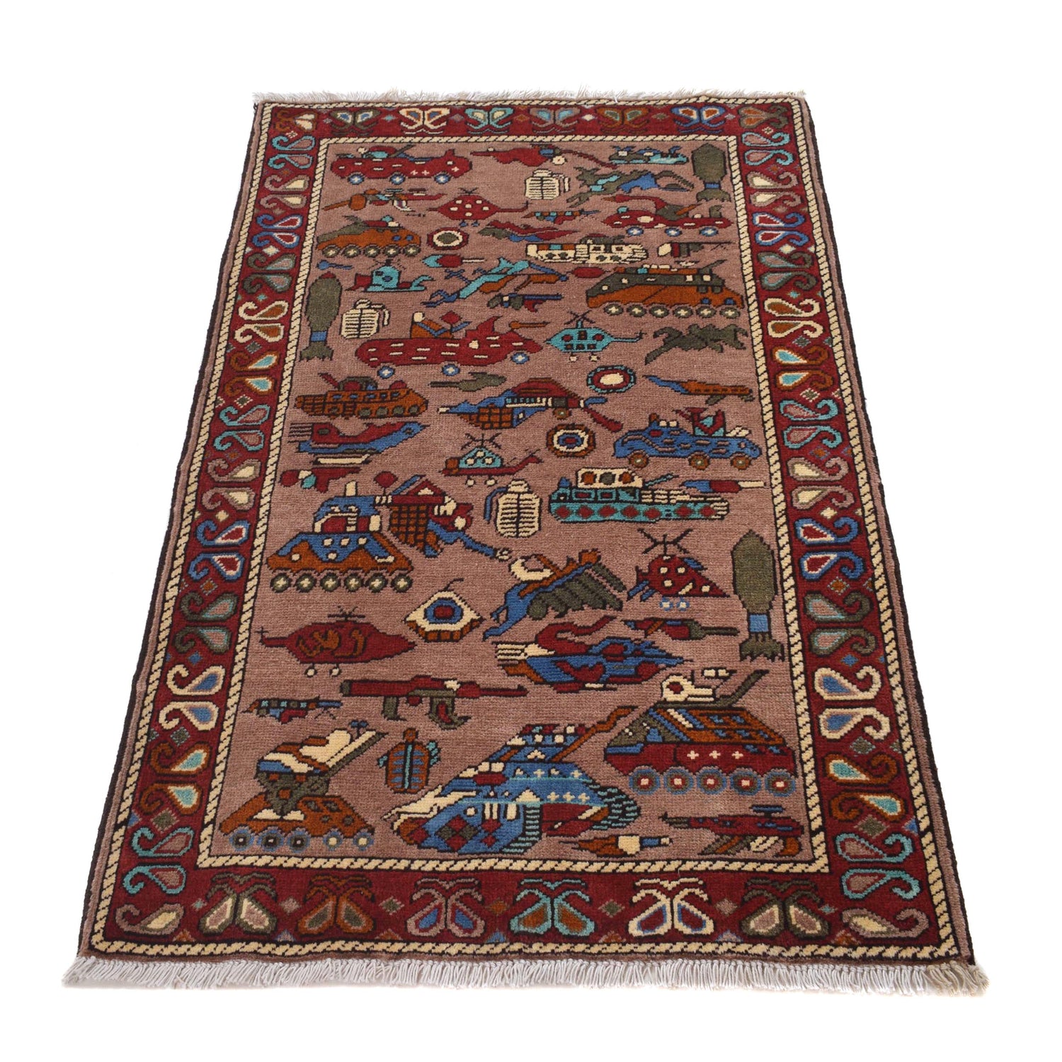 Handmade War Rug 2' 7" x 3' 11" (ft) - No. G31624