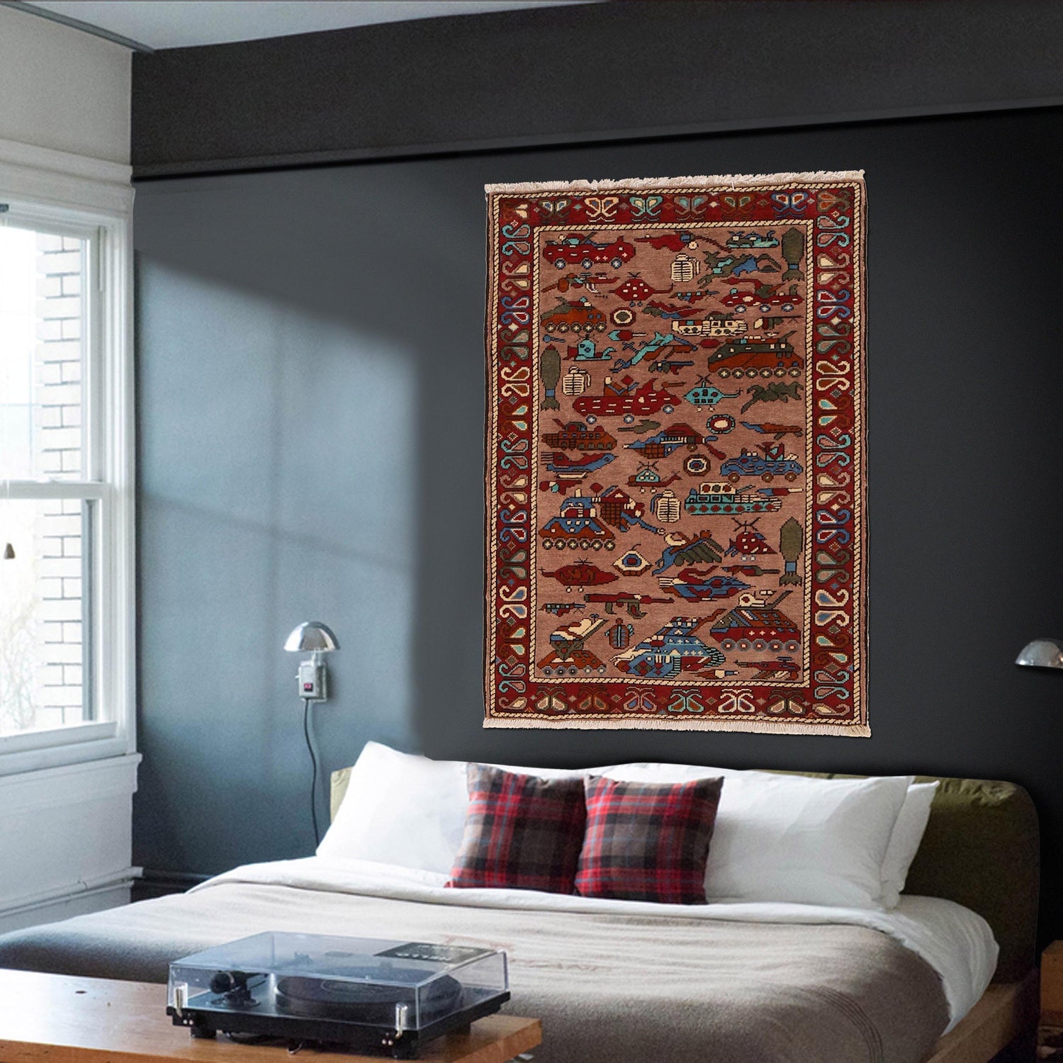 Handmade War Rug 2' 7" x 3' 11" (ft) - No. G31624