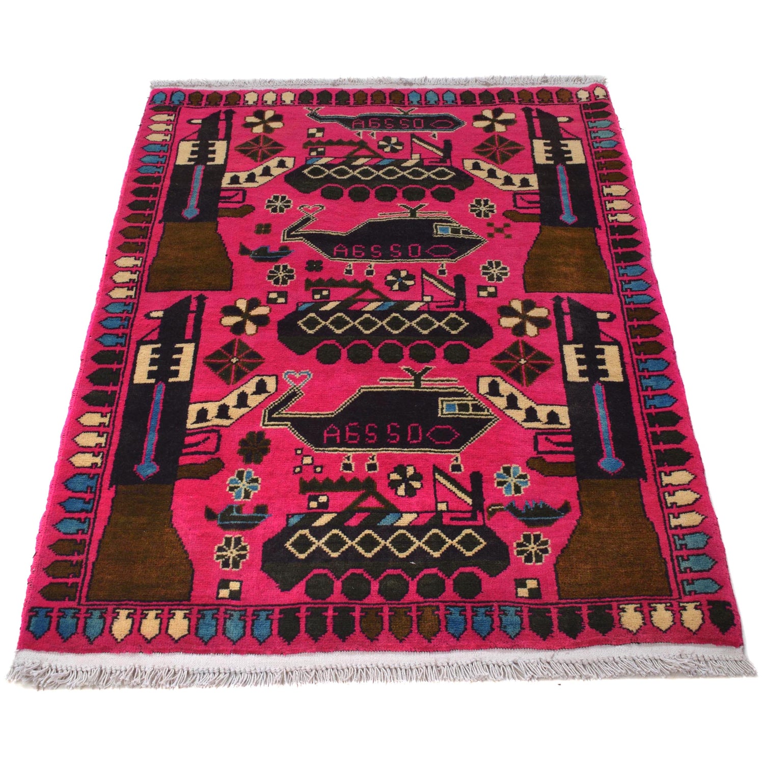 Handmade War Rug 2' 8" x 4' 4" (ft) - No. G31626