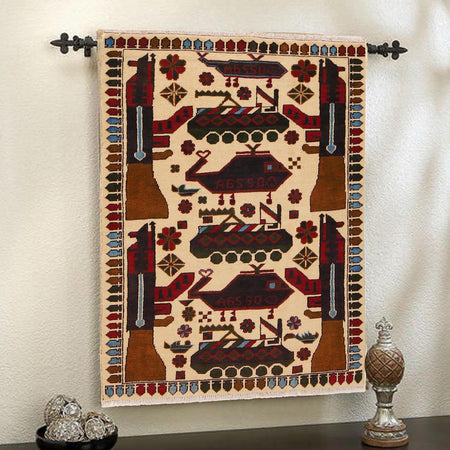 Handmade War Rug 2' 11" x 4' 5" (ft) - No. G31654