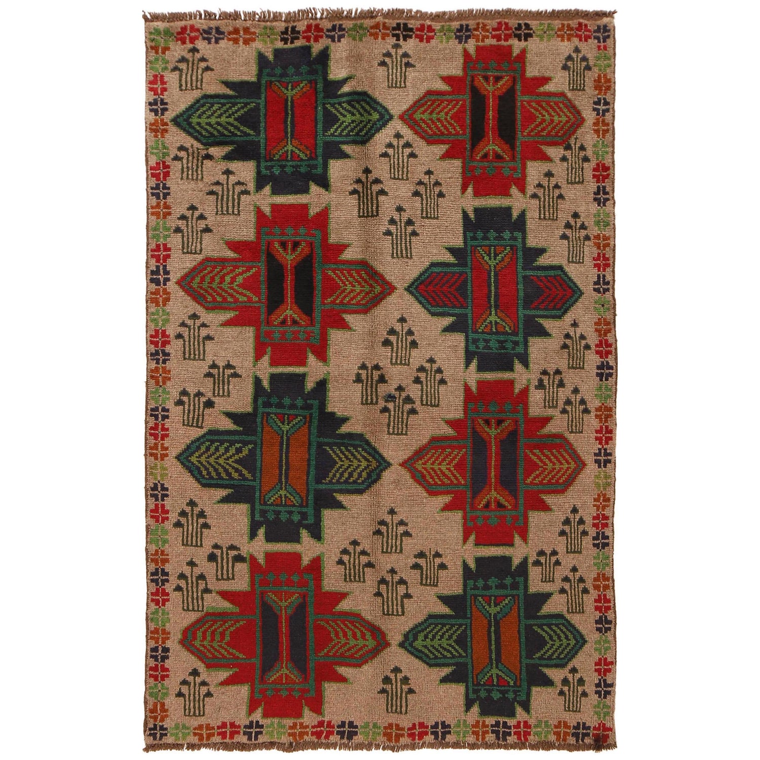 Baluch Short Rug 4' 2 x 6' 7 (ft) - No. G31680