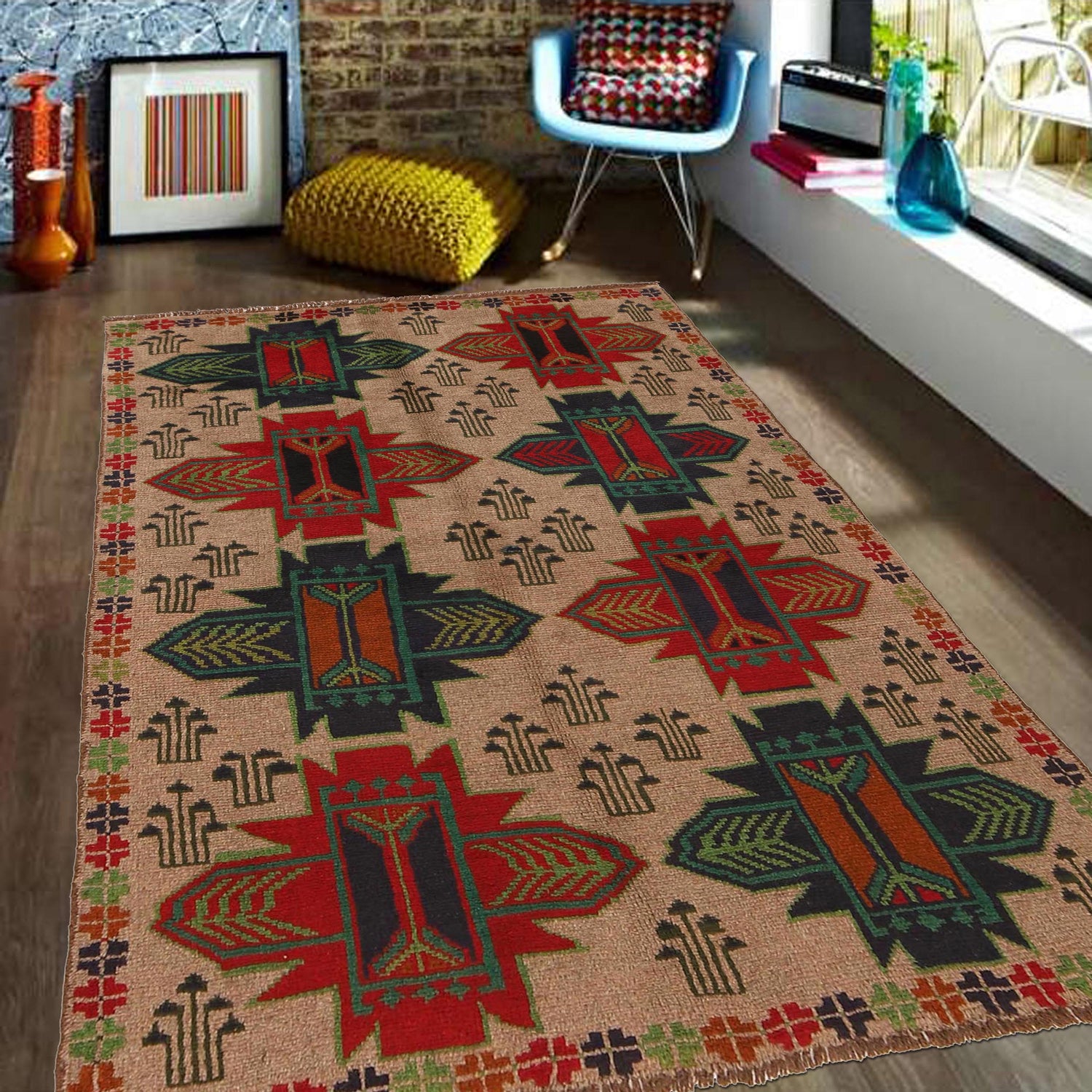 Baluch Short Rug 4' 2 x 6' 7 (ft) - No. G31680