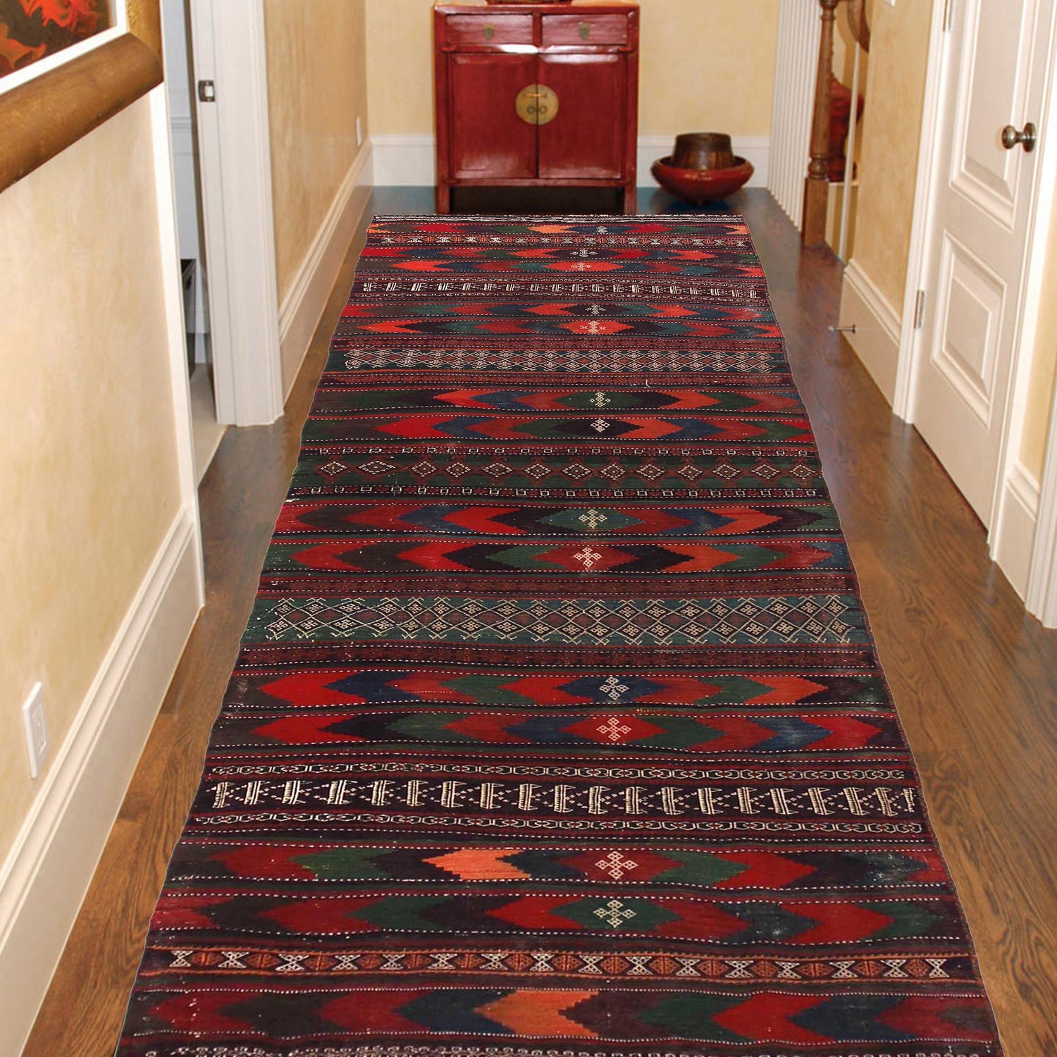 Flat Weave Kilim Runner 3' 8" x 10' 0" (ft) - No. G32088