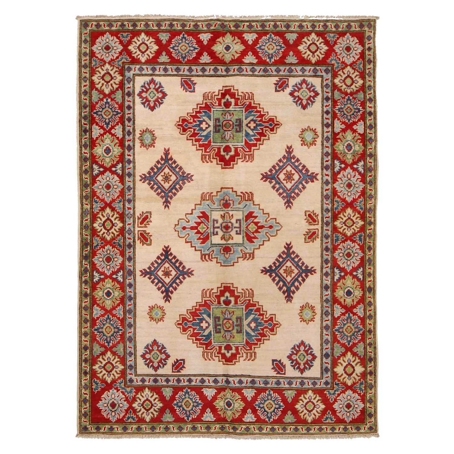 Hand Knotted Kazak Rug 4' 0" x 5' 9" (ft) - No. G33023