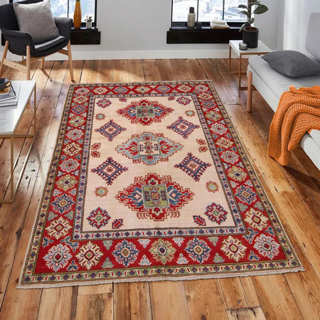 Hand Knotted Kazak Rug 4' 0" x 5' 9" (ft) - No. G33023