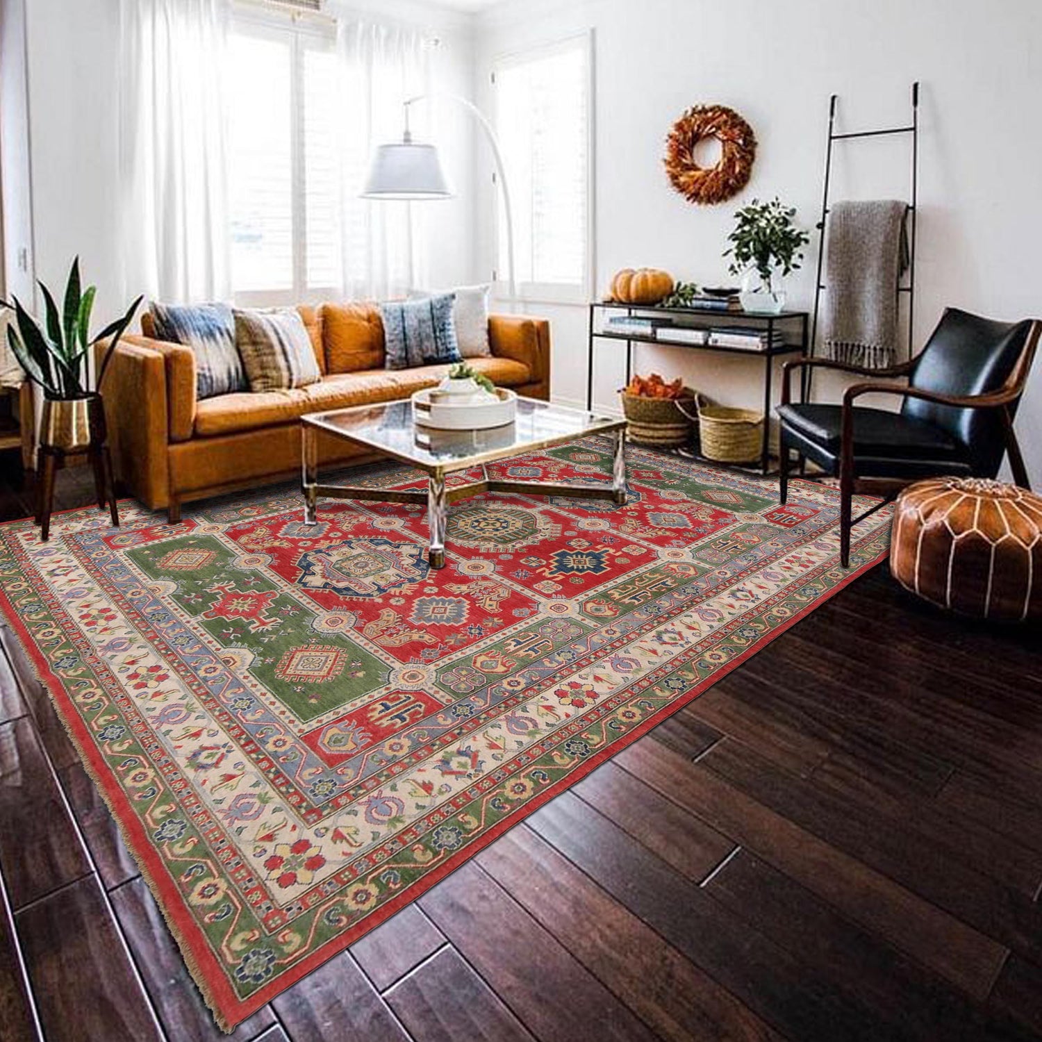 Oriental Kazak Carpet 8' 11" x 11' 11" (ft) - No. G33097