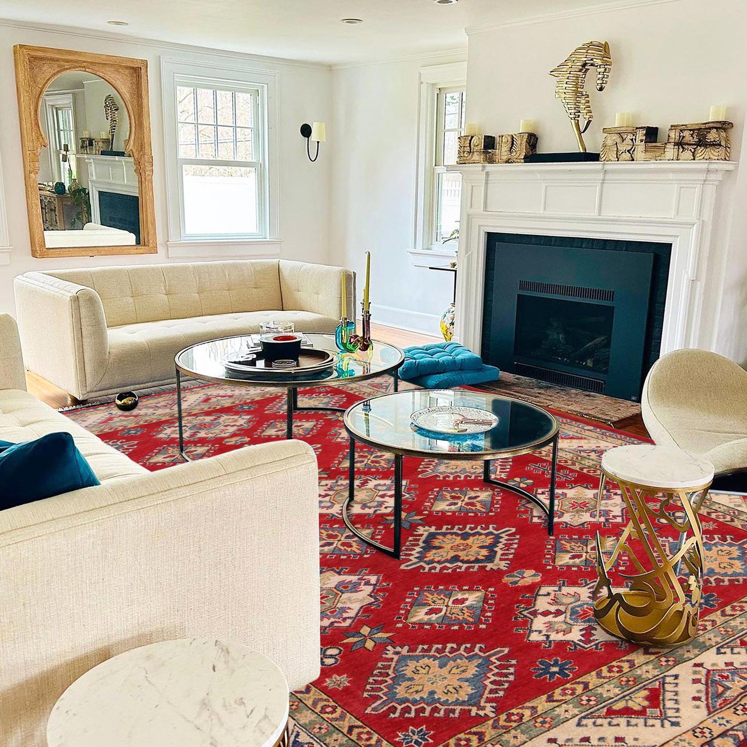 Oriental Kazak Rug 6' 5" x 9' 9" (ft) - No. G33099