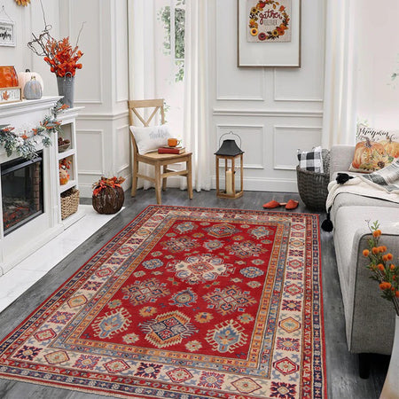 Red Kazak Rug 4' 1" x 5' 11" (ft) - No. G34000