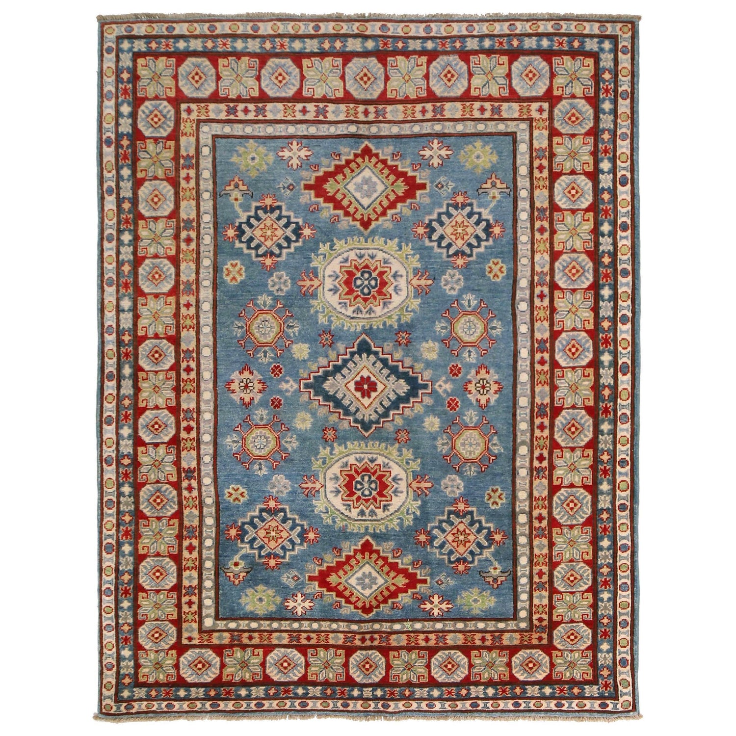 Hand Knotted Kazak Rug 5' 1" x 6' 7" (ft) - No. G34005