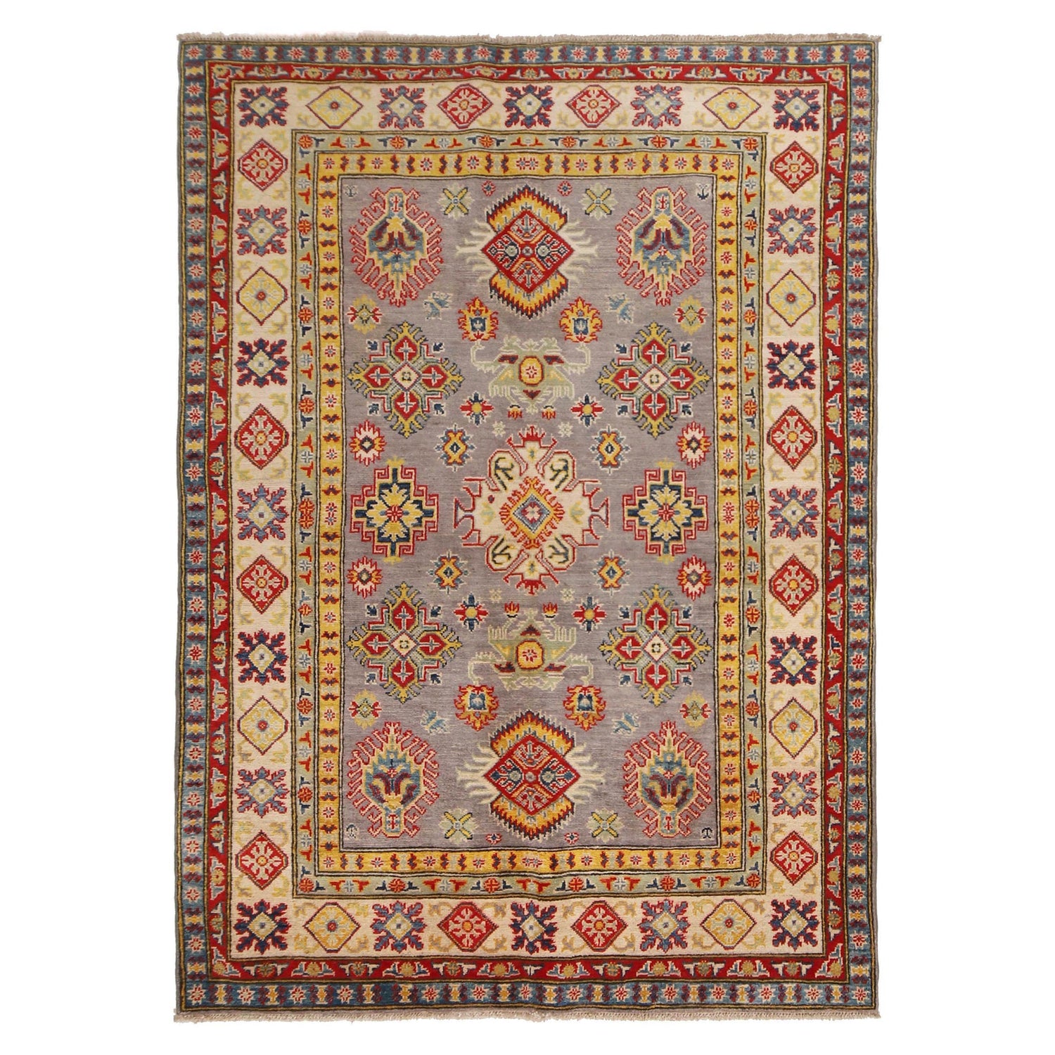 Grey Kazak Rug 4' 11" x 7' 0" (ft) - No. G34021