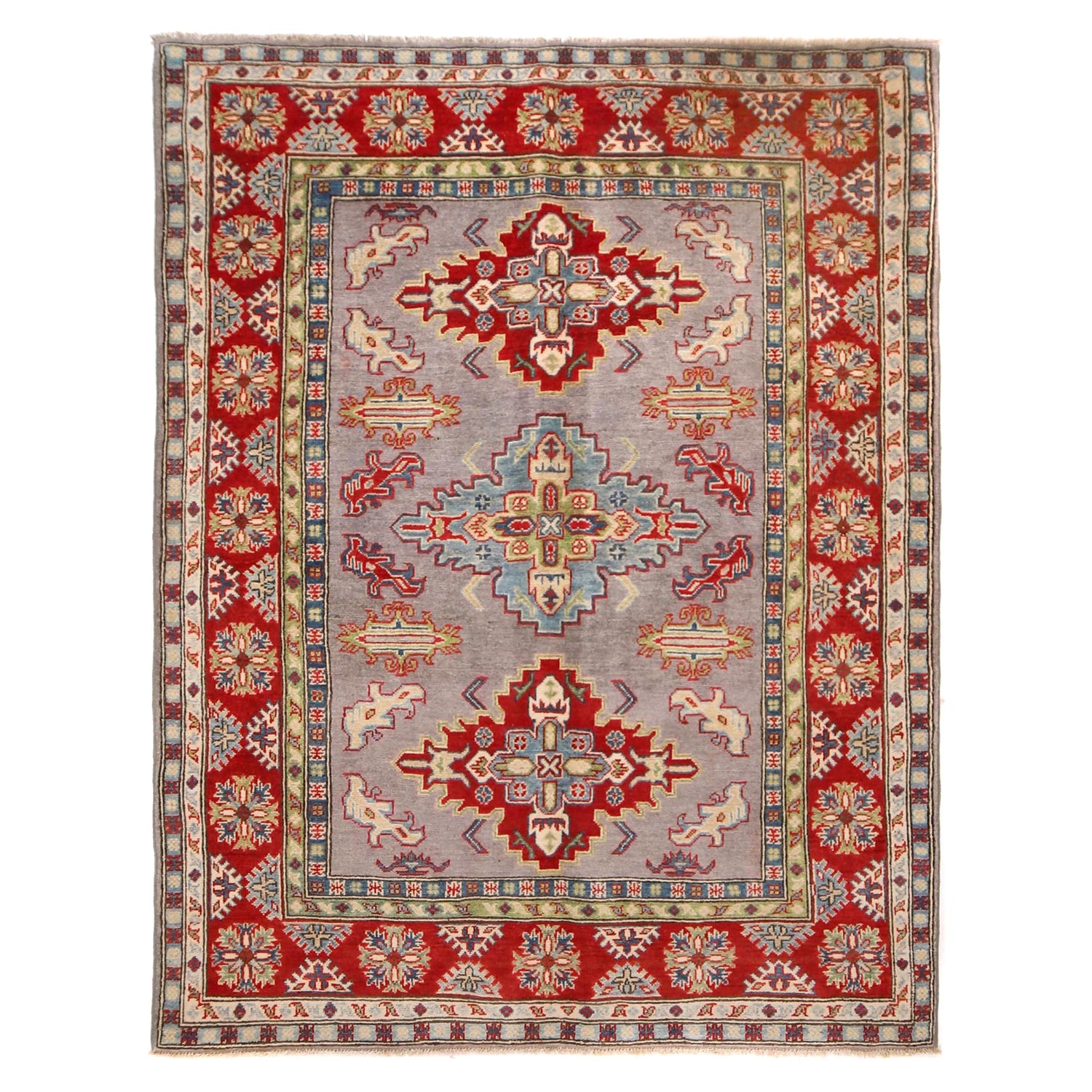 Oriental Kazak Rug 5' 0" x 6' 7" (ft) - No. G34024