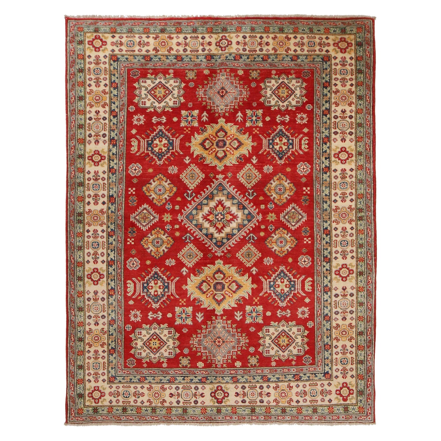 Hand Knotted Kazak Rug 5' 0" x 6' 9" (ft) - No. G34025