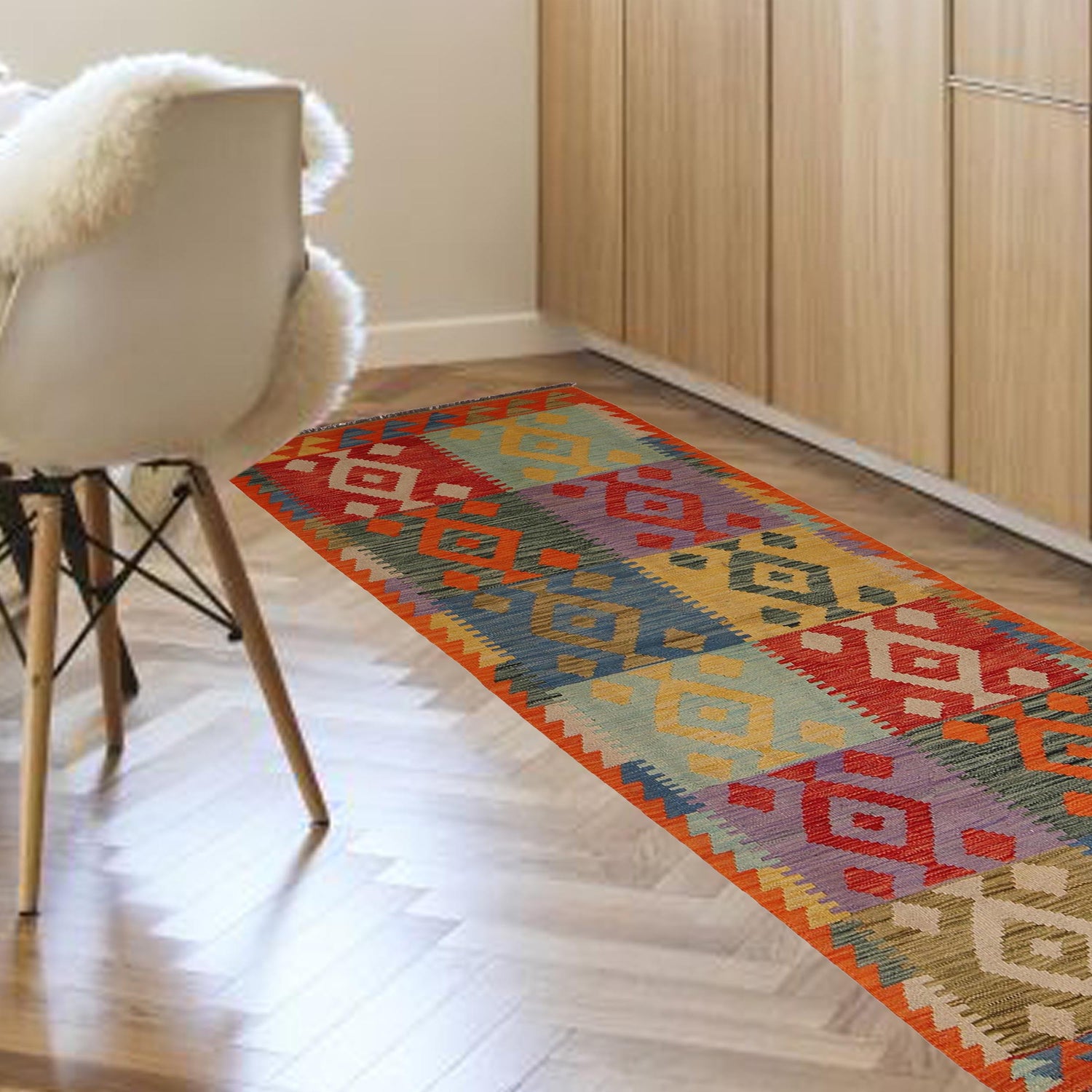 Vegetable Kilim Runner 2' 9" x 8' 3" (ft) - No. G34390