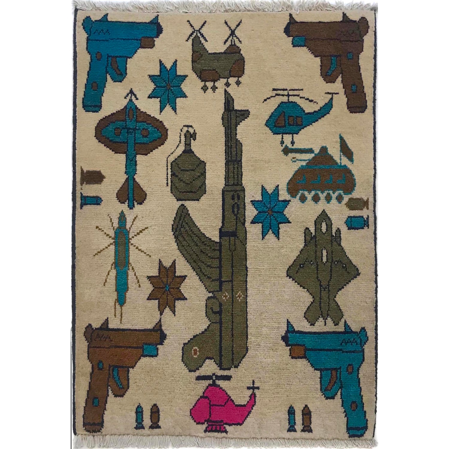 Handmade War Rug 2' 0" x 2' 6" (ft) - No. G34407