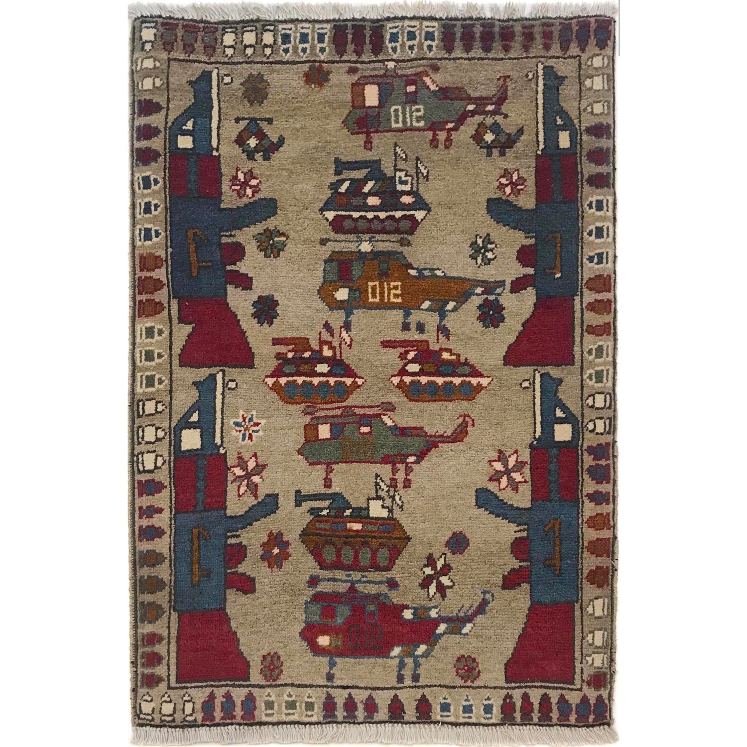 War Rug 2' 1" x 2' 9" (ft) - No. G34415
