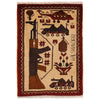 Handmade War Rug 2' 1" x 2' 11" (ft) - No. G34426