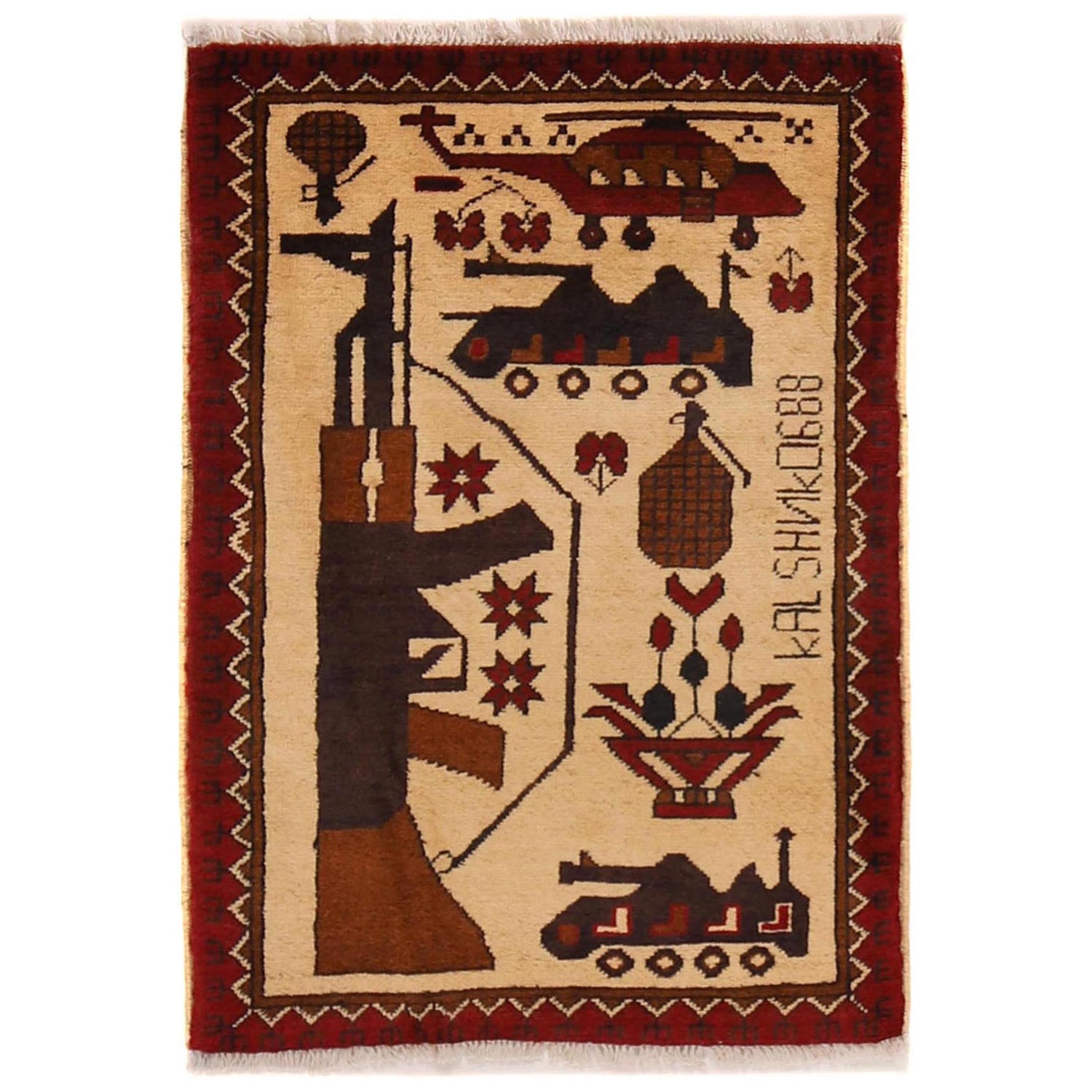 Handmade War Rug 2' 1" x 2' 11" (ft) - No. G34426
