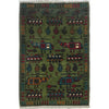 Hand Knotted War Rug 1' 12" x 2' 11" (ft) - No. G34437