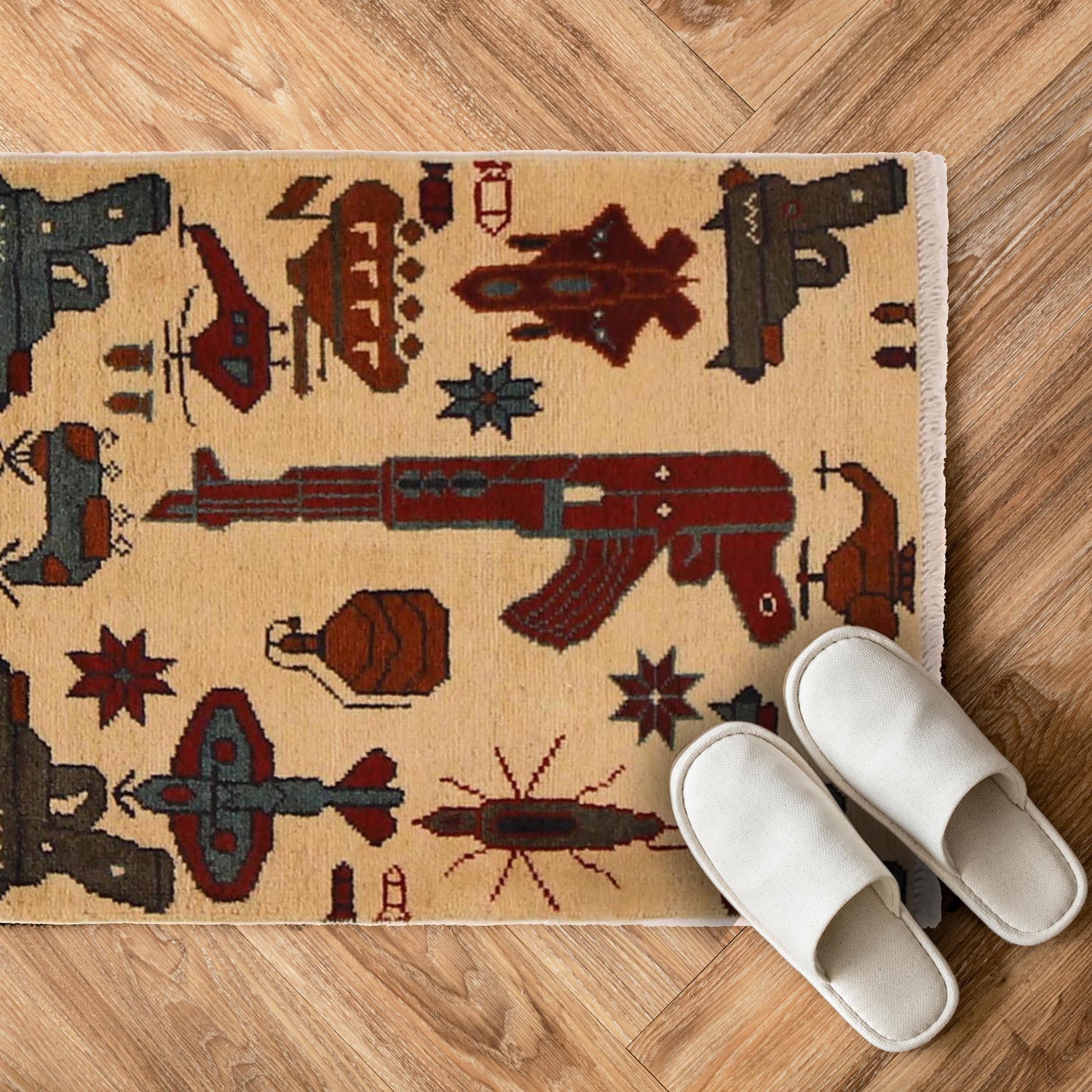 Handmade War Rug 1' 11" x 2' 6" (ft) - No. G34444