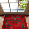 Red Color War Rug 2' 0" x 2' 10" (ft) - No. G34445