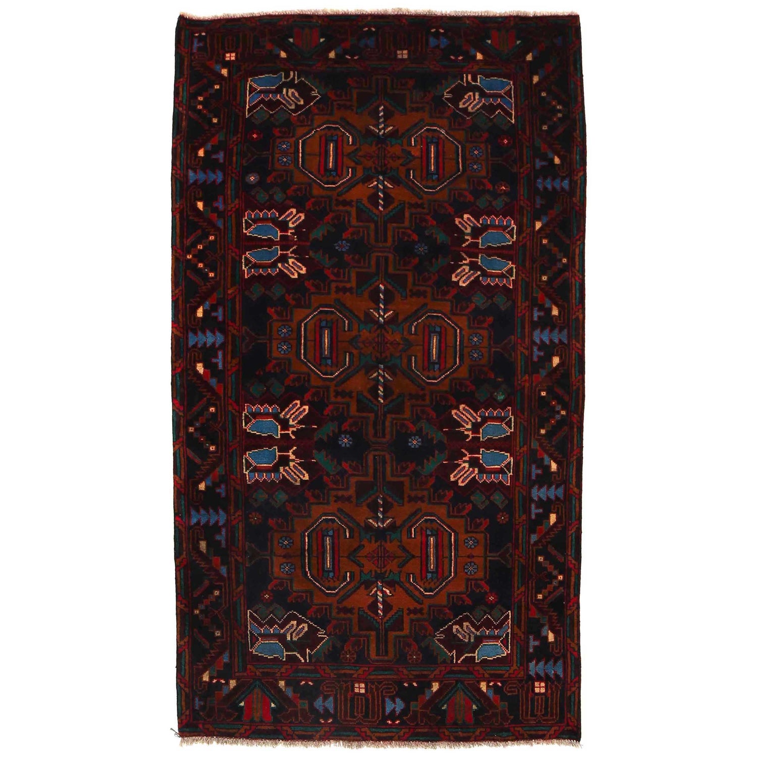 Baluch Medium Size Carpet 3' 7" x 6' 6" (ft) - No. G34871